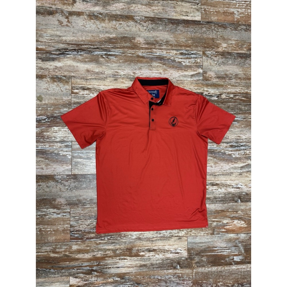 Mens Grateful Dead X Section 119 Red Polo Shirt Size Large Stretch Logo - Picture 4 of 7